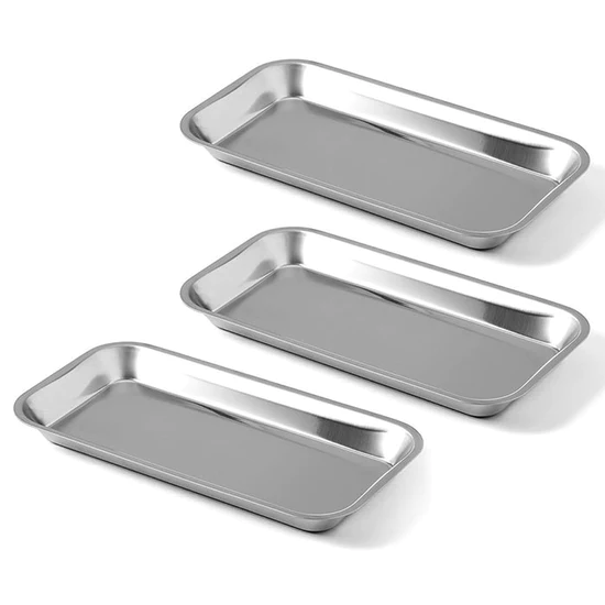 Dental Metal Trays Stainless Steel Medical Lab Instrument Tools Trays Single Pisce 8.85" x 4.64" x 0.79" | NJ Medical Instruments