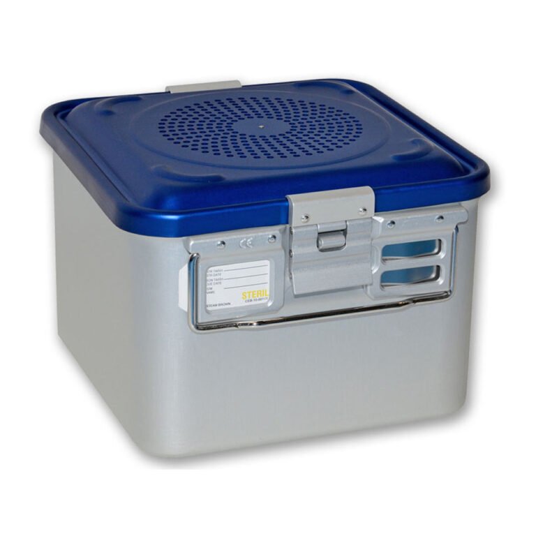 CONTAINER WITH FILTER small h 200 mm - blue - perforated