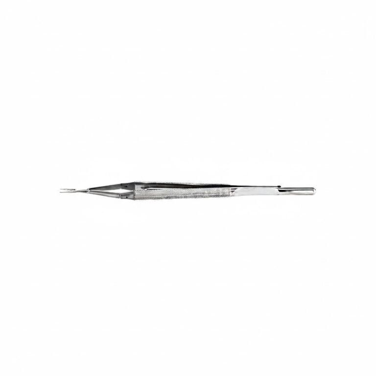Double-Action Micro Needle Holder - Round Handle W/ Diamond Surface