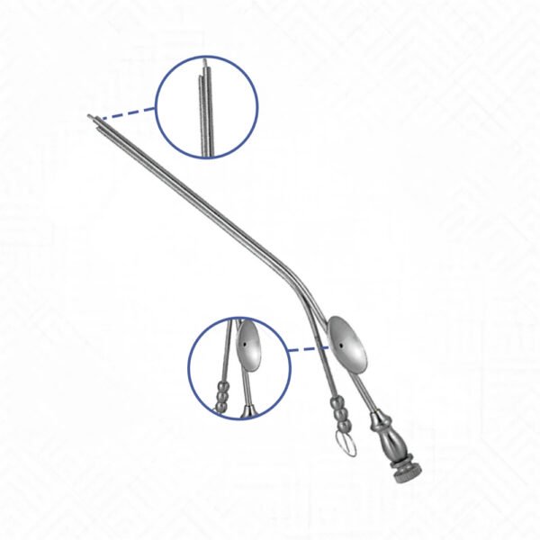 Ear suction and irrigating tube - Angled | NJ Medical Instruments