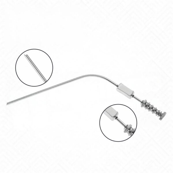 Baron suction tube-angled with finger cut off - diameter 1.0mm x 75mm | NJ Medical Instruments