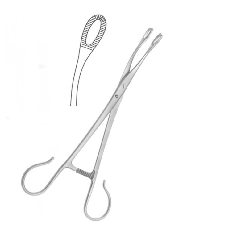 Blohmke Tonsil Grasping Forceps, 1 x 2 Teeth, 20 cm - 8 inches, Stainless Steel
