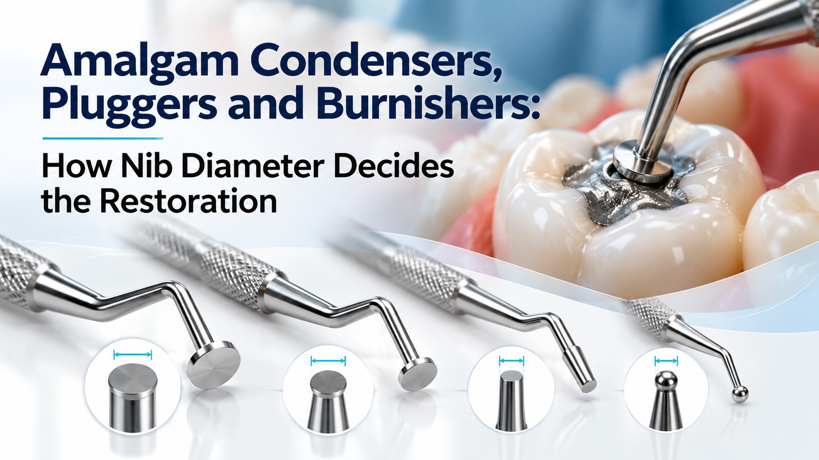 Amalgam Condensers, Pluggers and Burnishers How Nib Diameter Decides the Restoration