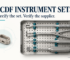 Illustrative ACDF instrument tray and cervical cage for a guide to specifying sets and verifying suppliers.